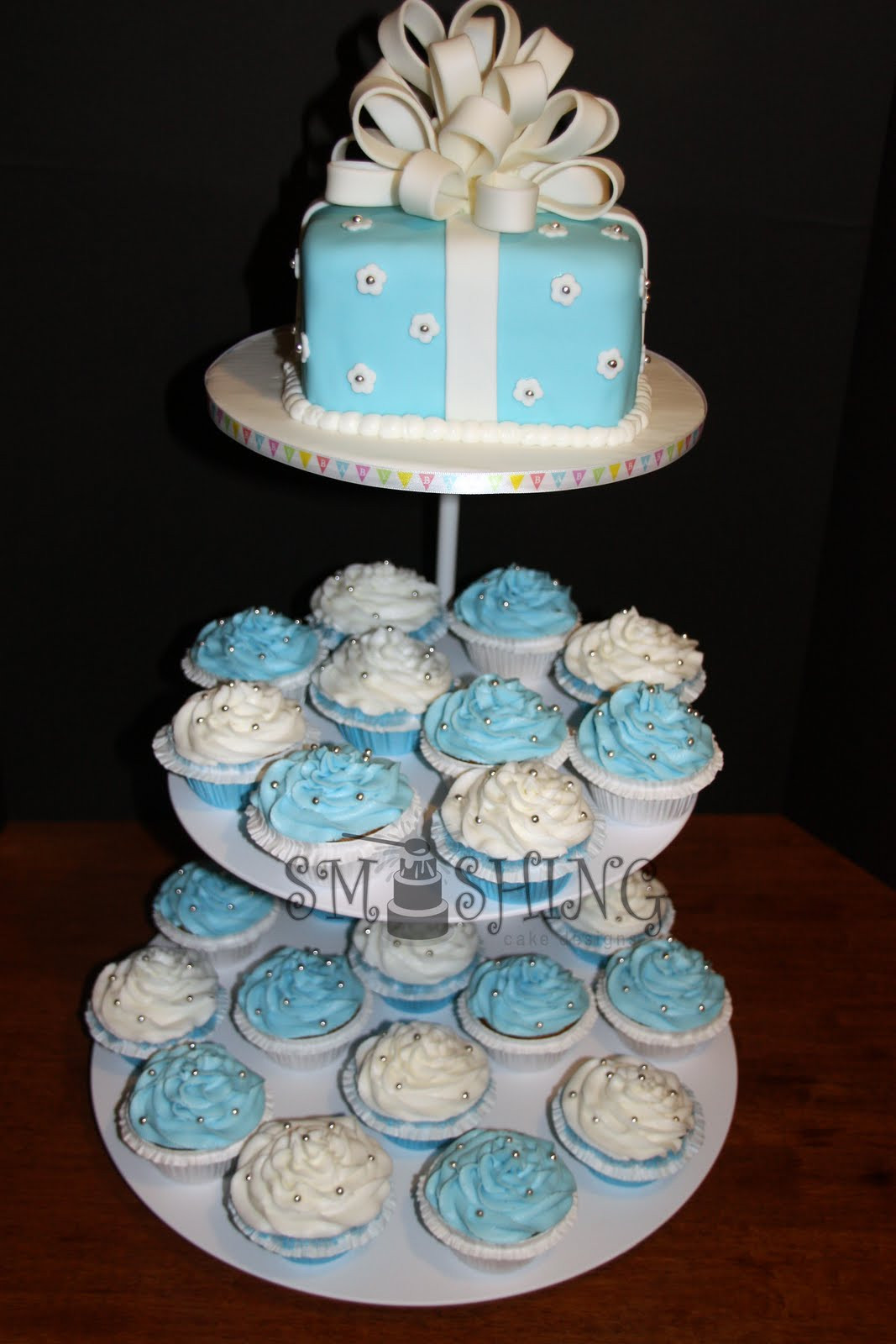 Baby Shower Cake and Cupcakes Best Of Smashing Cake Designs Blue and White Baby Shower Cupcake