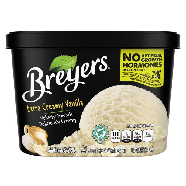 Frozen Dairy Dessert New Breyers original Frozen Dairy Dessert Extra Creamy Vanilla