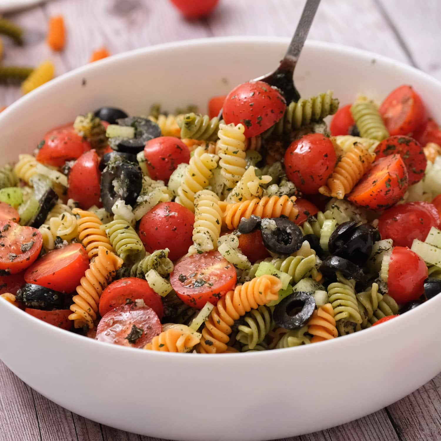 Tri Colored Pasta Salad with Italian Dressing Lovely Tri Color Italian Pasta Salad Easy Recipe with Italian