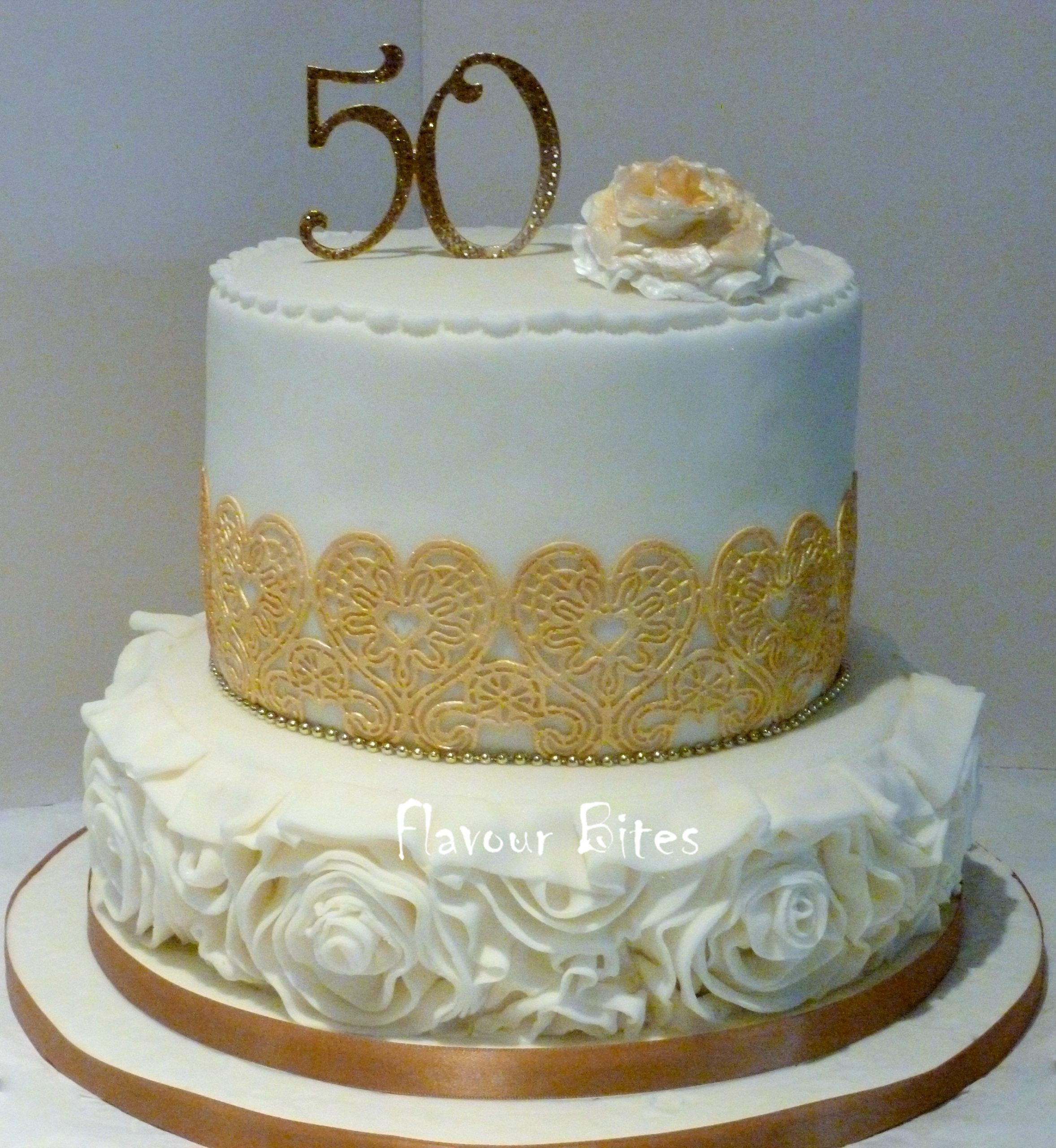 50th Birthday Cake Elegant 50th Birthday Cake – Flavour Bites Cakes