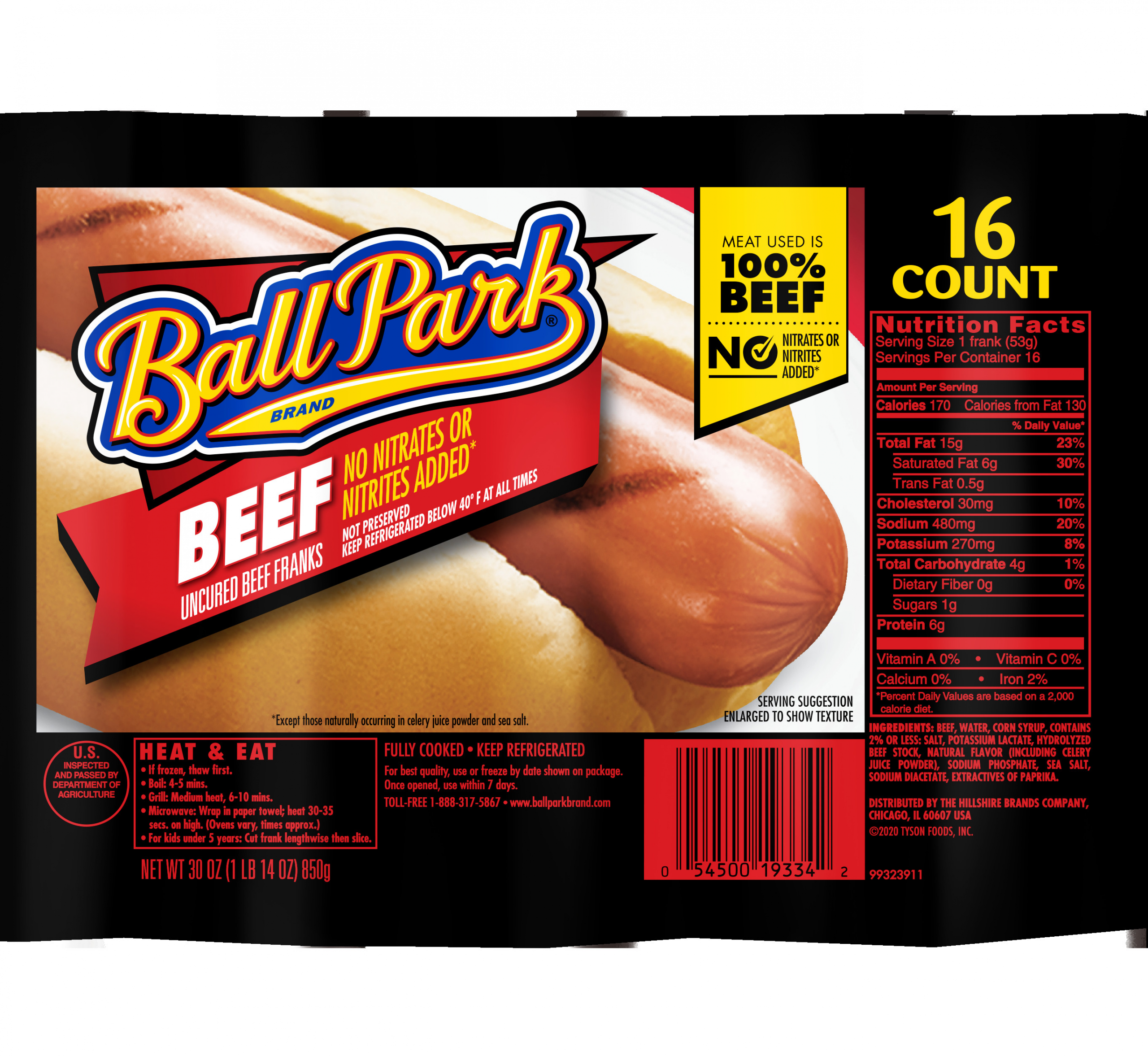 Ballpark Beef Hot Dogs Best Of Ball Park Beef Hot Dogs original Length 16 Count