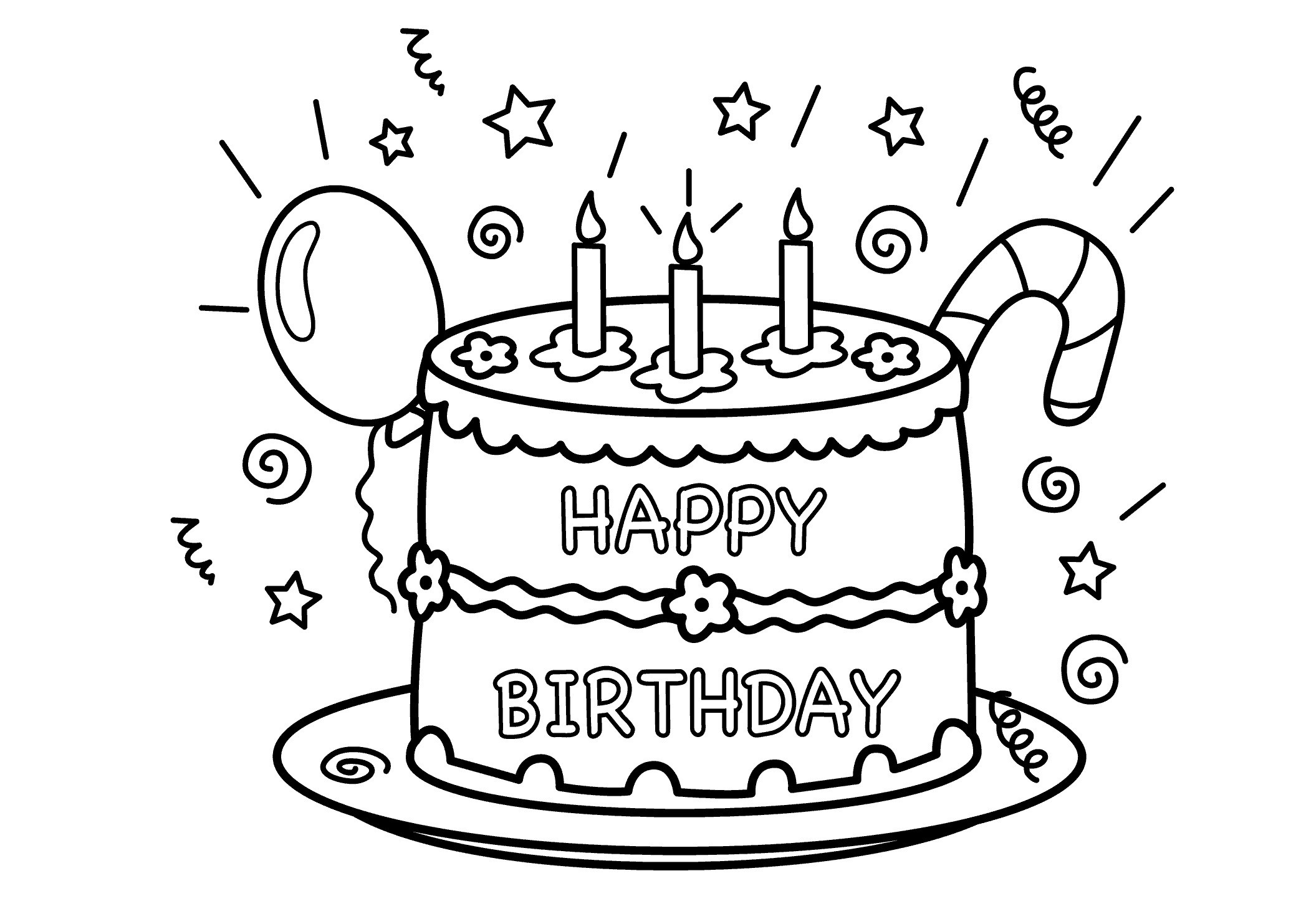 Birthday Cake Coloring Page Unique Free Printable Birthday Cake Coloring Pages for Kids