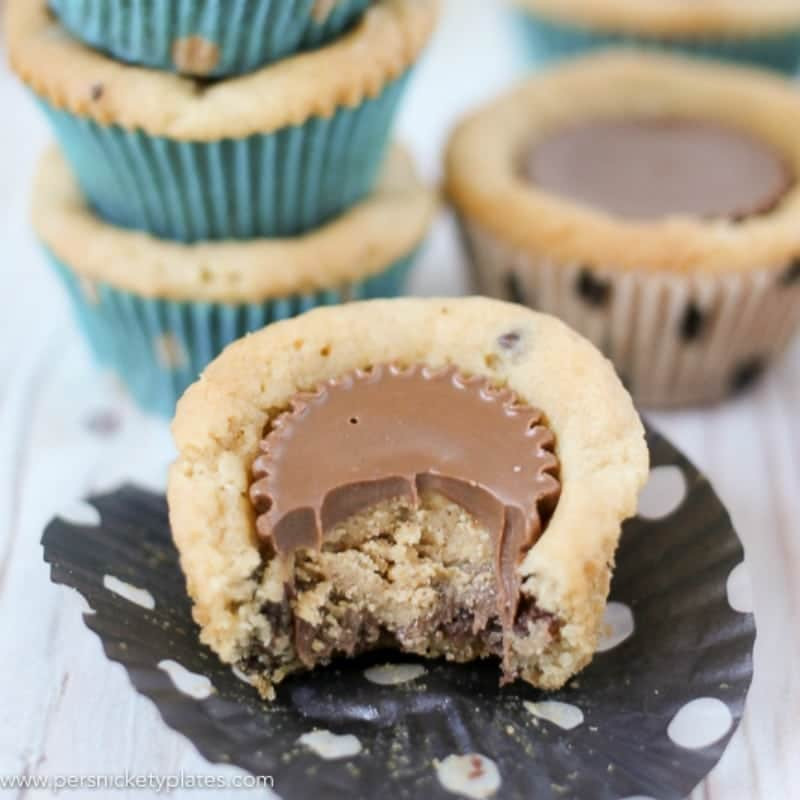 Chocolate Chip Peanut butter Cup Cookies New Chocolate Chip Peanut butter Cookie Cups Persnickety Plates
