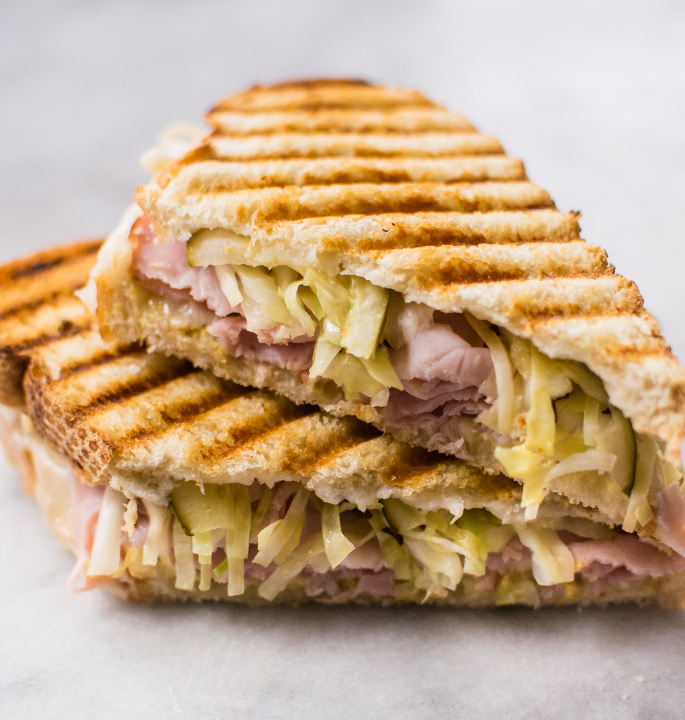 Ham and Cheese Panini Lovely Ham and Cheese Panini with Caraway Slaw