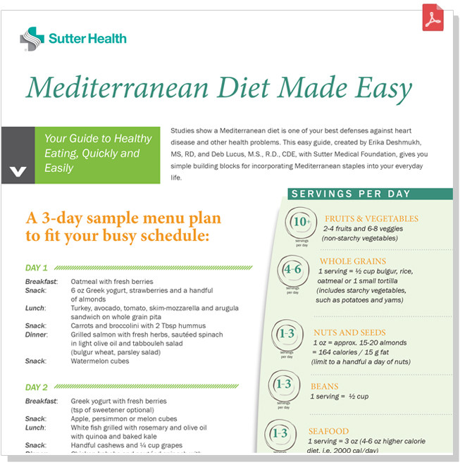 Mediterranean Diet Pdf Unique Mediterranean Diet Guide