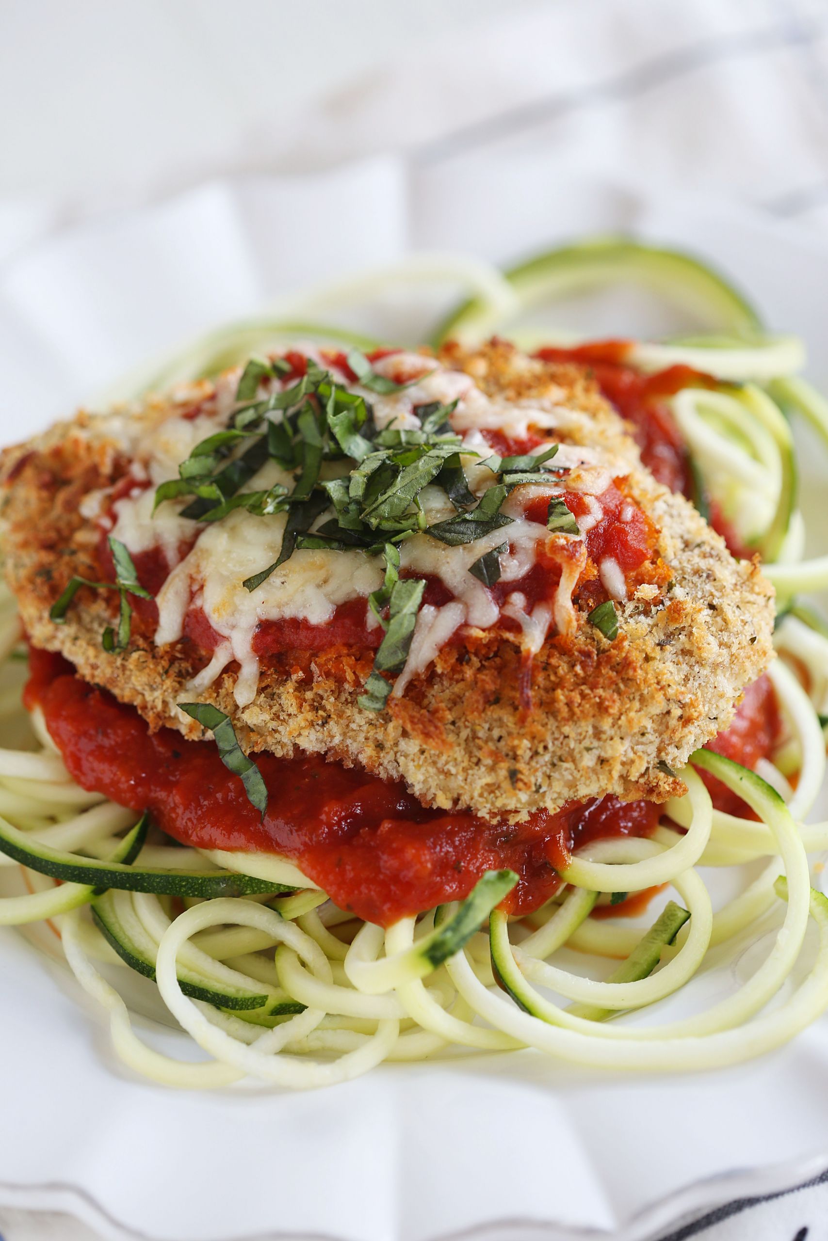 Parmesan Baked Chicken Awesome Baked Chicken Parmesan with Zucchini Noodles Eat