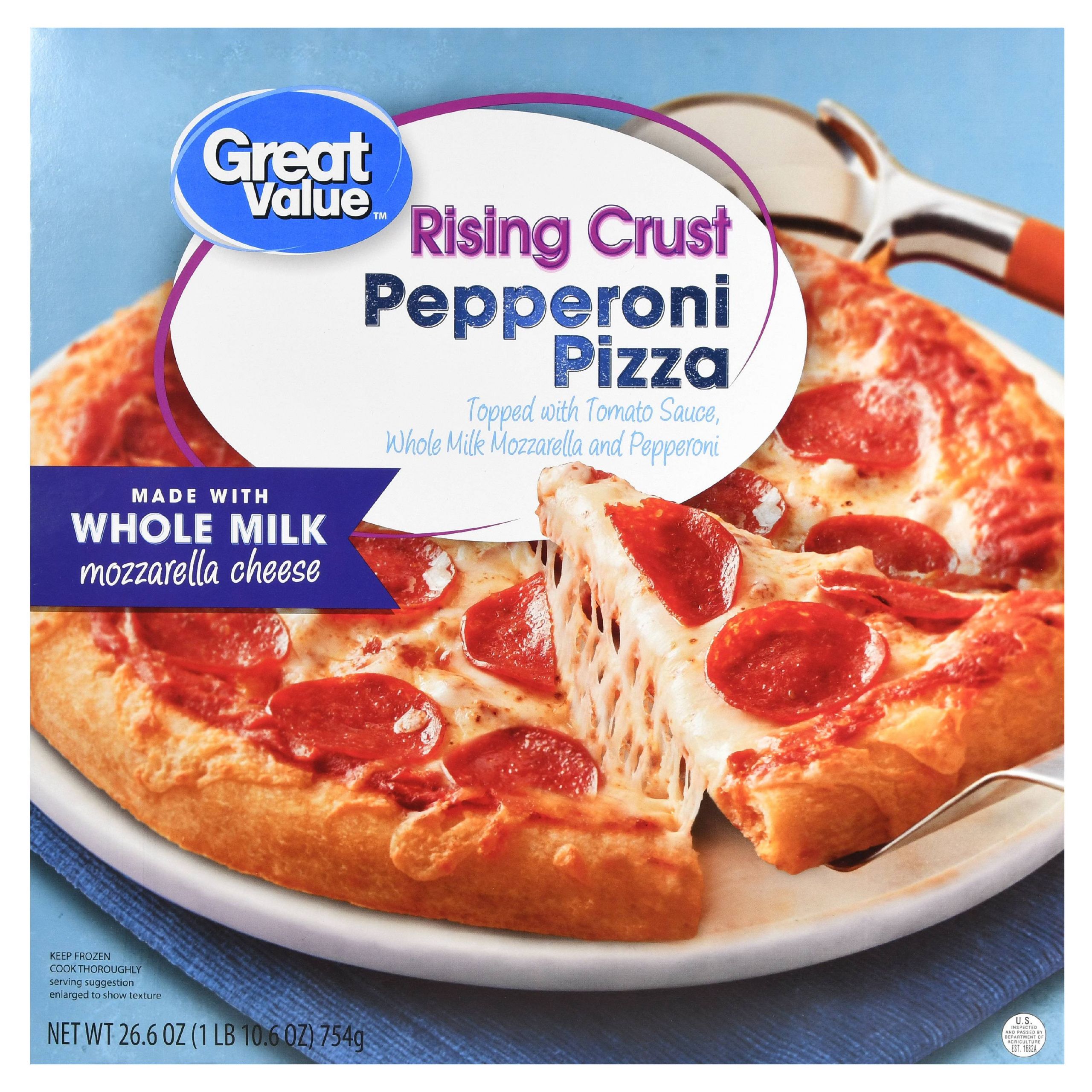 Pizza Dough Walmart Fresh Great Value Rising Crust Pepperoni Pizza 26 6 Oz Frozen