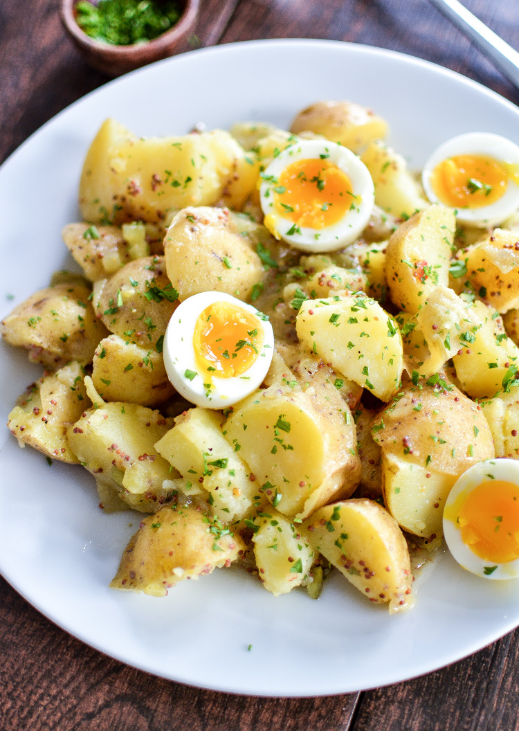 Potato Salad with Egg Fresh Potato Salad with soft Boiled Eggs and Maple Mustard