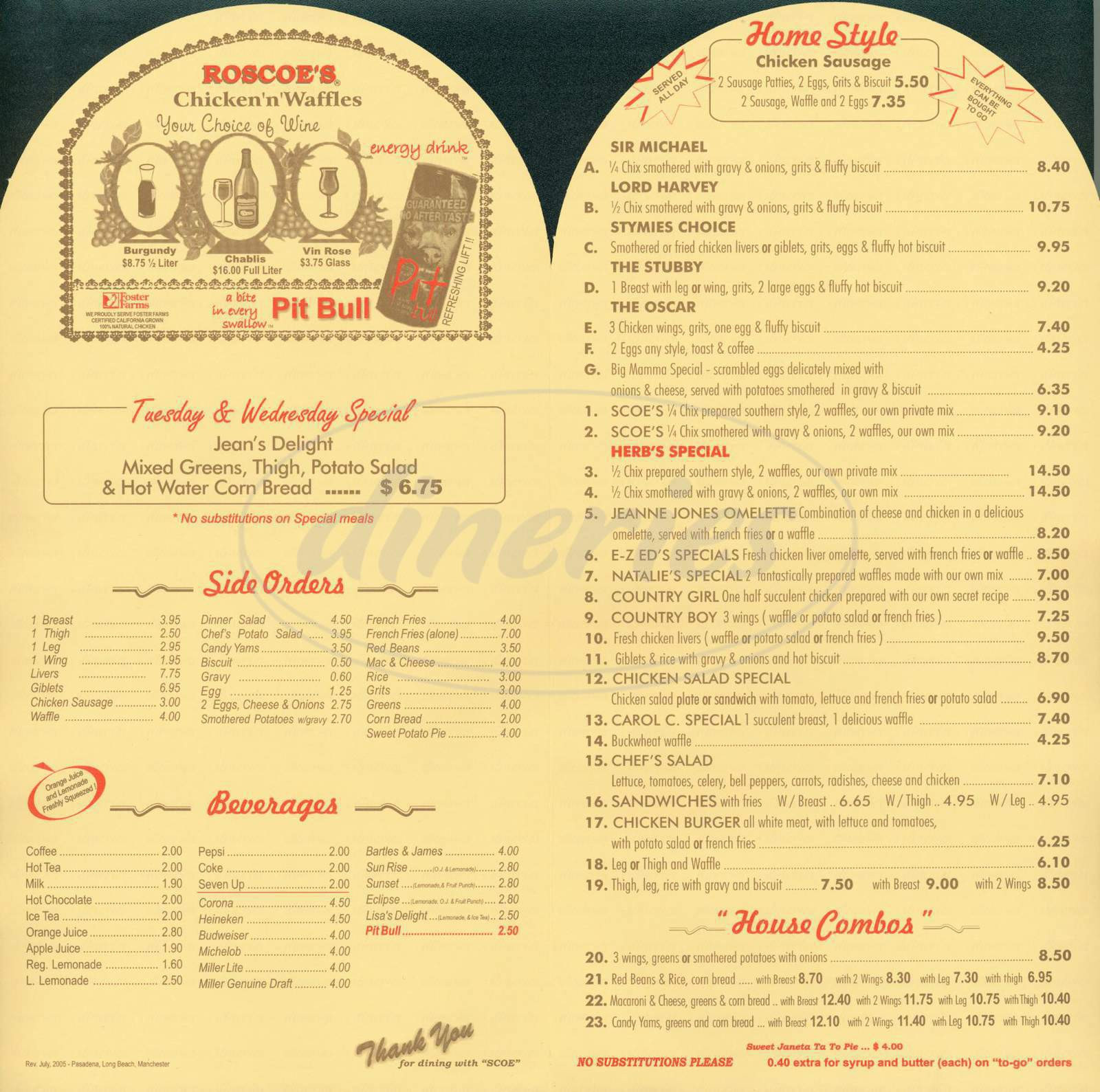 Roscoe&amp;#039;s Chicken and Waffles Menu Elegant Roscoes House Of Chicken &amp; Waffles Menu Long Beach