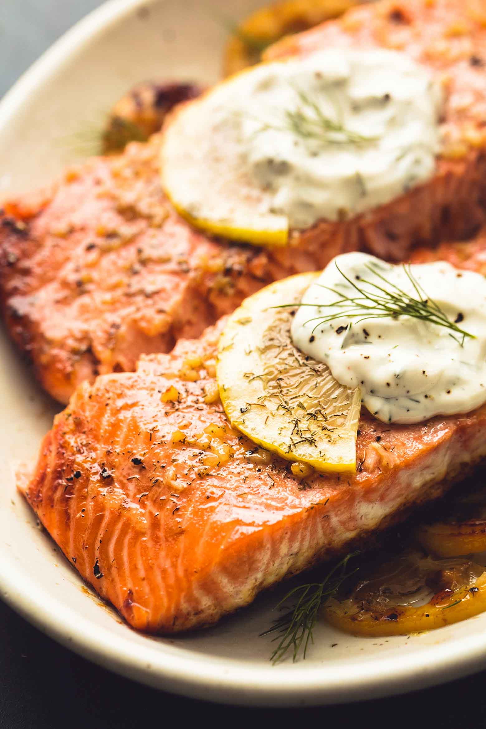 Sauces for Baked Salmon Fresh Baked Salmon with Creamy Lemon Dill Sauce – Cravings Happen