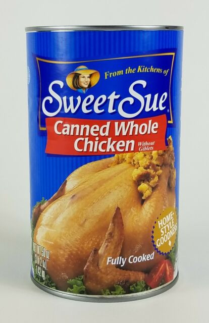 Sweet Sue Canned whole Chicken Luxury Sweet Sue Canned whole Chicken without Giblets 50oz Can