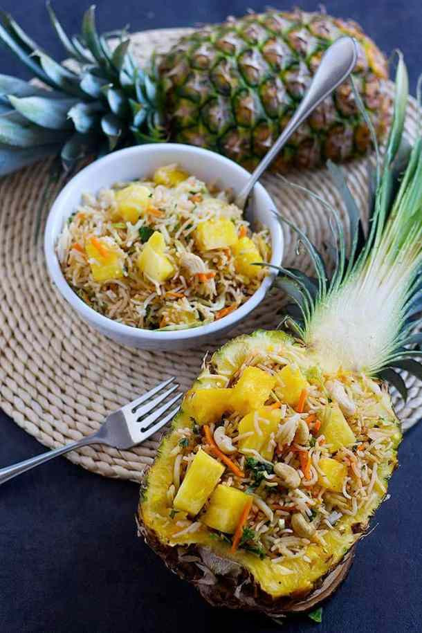 Vegetarian Pineapple Fried Rice Beautiful Quick Ve Arian Pineapple Fried Rice [video] • Unicorns
